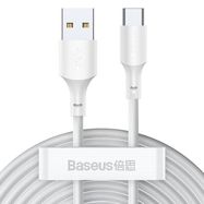 Baseus Simple Wisdom Data Cable Kit USB to Type-C 5A (2PCS/Set）1.5m White, Baseus