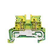 PE terminal, Tension-clamp connection, 2.5 mm², 800 V, Number of connections: 2, Number of levels: 1, Green/yellow Weidmuller