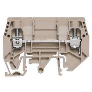 Test-disconnect terminal, Screw connection, 6 mm², 630 V, 41 A, without, Cross-disconnect: without, Integral test socket: No, TS 32, TS 35, dark beige Weidmuller