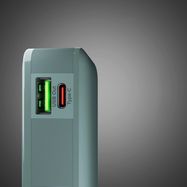 Powerbank SBS 10000 mAh 20W with built-in USB-C cable and digital display - gray, SBS