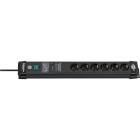 Premium-Line 60.000A power strip with surge protection 6-Way Black 3m H05VV-F 3G1,5