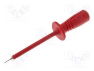 Probe tip; 1A; 1kV; red; Tip diameter: 0.75mm; Socket size: 4mm HIRSCHMANN T&M