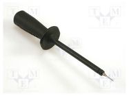 Probe tip; 1A; 1kV; black; Tip diameter: 0.75mm; Socket size: 4mm HIRSCHMANN T&M