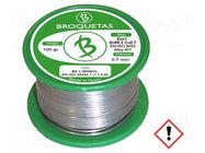 Tin; lead free; Sn99,3Cu0,7; 0.7mm; 0.1kg; reel; 220°C; Flux: SW26 BROQUETAS