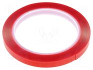 Tape: fixing; W: 9mm; L: 5m; Thk: 0.5mm; double-sided; acrylic AFTC