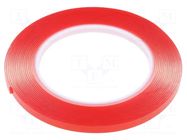 Tape: fixing; W: 6mm; L: 5m; Thk: 1mm; double-sided; acrylic; 3M-4910 AFTC
