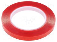 Tape: fixing; W: 12mm; L: 5m; Thk: 1mm; double-sided; acrylic; 3M-4910 AFTC