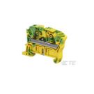 Terminal, spring push in, green yellow, 8mm, 2 positions, DIN rail mounted ENTRELEC