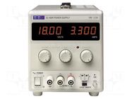 Power supply: laboratory; single-channel,linear; 0÷18VDC; 0÷3.3A AIM-TTI