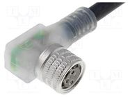 Connection lead; M8; PIN: 3; angled; 5m; plug; 30VAC; 4A; -25÷80°C LUMBERG AUTOMATION