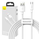 Baseus Simple Wisdom Data Cable Kit USB to Micro 2.1A (2PCS/Set) 1.5m White, Baseus