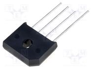 Bridge rectifier: single-phase; Urmax: 100V; If: 6A; Ifsm: 150A DC COMPONENTS