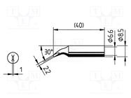 Tip; bent chisel; 2.2mm ERSA