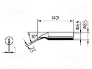 Tip; bent chisel; 2.2mm ERSA