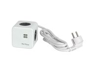 Adapter CUBE 4 pistikupesa 2xUSB 1,5m Schuko AURA line