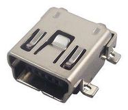 USB CONN, 2.0 MINI TYPE B, R/A RCPT, 5P