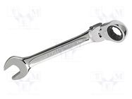 Wrench; combination spanner,with ratchet,with joint; 8mm BAHCO