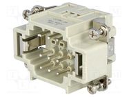 Connector: HDC; male; CDS; PIN: 9; 9+PE; size 44.27; 10A; 400V ILME