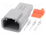 Connector: wire-wire; plug; male; ATM; PIN: 3; IP67; for cable; 7.5A AMPHENOL