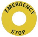 NAMEPLATE, E-STOP, ROUND, 60MM, YELLOW