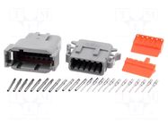 Connector: wire-wire; plug; male + female; ATM; PIN: 12; IP67; 7.5A AMPHENOL
