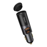 Baseus Share Together Fast Charge Car Charger with Cigarette Lighter Expansion Port, 2x USB, 120W (Gray), Baseus