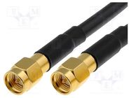 Cable; 50Ω; 1m; SMA male,both sides; black AMPHENOL