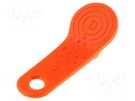Pellet memory holder in a keychain; orange 