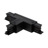 Connector T for 3 phase trak LUMICANTO left black with feeding option PRIME