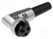 Connector: microphone; plug; female; PIN: 3; for cable; angled 90° CLIFF