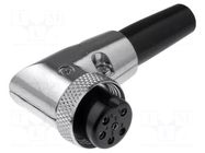 Connector: microphone; plug; female; PIN: 6; for cable; angled 90° CLIFF