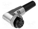 Plug; microphone; female; PIN: 7; for cable; angled 90°; 6mm CLIFF