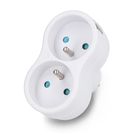 Electrical splitter - 2 grounded sockets - white - DPM P902W