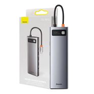 Hub 11in1 Baseus Metal Gleam Series, USB-C to 3x USB 3.0 + 2x HDMI + USB-C PD + Ethernet RJ45 + microSD/SD + VGA + AUX, Baseus