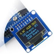 Two-color graphical OLED display 0.96'' (B) 128x64px SPI/I2C - straight connectors - Waveshare 9092