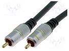 Cable; RCA plug,both sides; 1.8m; Plating: gold-plated; black PROLINK