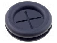 Grommet; with bulkhead; Ømount.hole: 19mm; Øhole: 16mm; rubber FIX&FASTEN