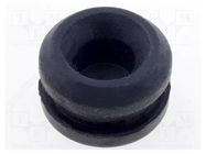 Grommet; with bulkhead; Ømount.hole: 14.6mm; Øhole: 8mm; rubber FIX&FASTEN