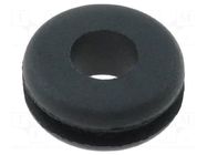 Grommet; Ømount.hole: 8mm; Øhole: 4.5mm; rubber; black FIX&FASTEN