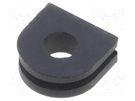 Grommet; Ømount.hole: 6mm; Øhole: 3.4mm; rubber; black FIX&FASTEN