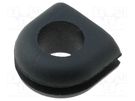 Grommet; Ømount.hole: 7.5mm; Øhole: 5.2mm; rubber; black FIX&FASTEN