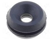 Grommet; Ømount.hole: 5.8mm; Øhole: 2.33mm; rubber; black FIX&FASTEN