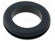 Grommet; Ømount.hole: 17.5mm; Øhole: 14.2mm; rubber; black FIX&FASTEN