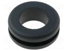 Grommet; Ømount.hole: 12mm; Øhole: 10mm; rubber; black FIX&FASTEN