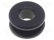 Grommet; Ømount.hole: 4.5mm; Øhole: 3.5mm; rubber; black FIX&FASTEN