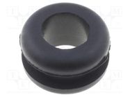 Grommet; Ømount.hole: 9mm; Øhole: 6mm; rubber; black FIX&FASTEN