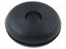 Grommet; Ømount.hole: 14mm; Øhole: 6mm; rubber; black FIX&FASTEN
