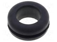 Grommet; Ømount.hole: 10mm; Øhole: 7.6mm; rubber; black FIX&FASTEN