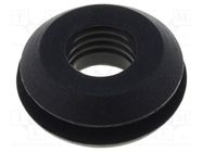 Grommet; Ømount.hole: 11.5mm; Øhole: 7.2mm; silicone; black FIX&FASTEN