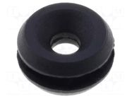 Grommet; Ømount.hole: 5.8mm; Øhole: 2.33mm; rubber; black FIX&FASTEN